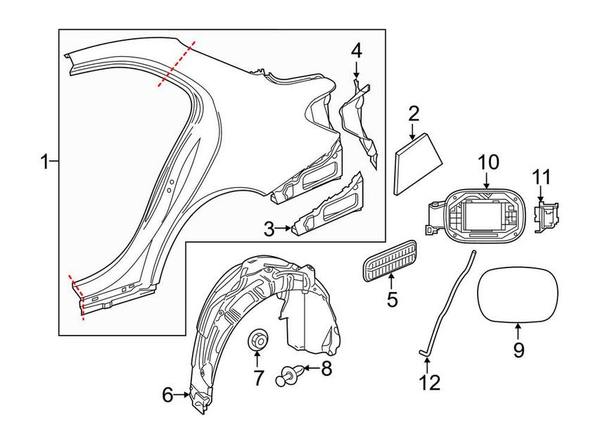 Mercedes Fuel Filler Door - Rear 2057570106